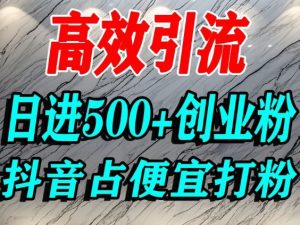 怎么打创业粉?抖音利用占便宜心理引流创业粉,单人日引500+精准流量-升阶有道