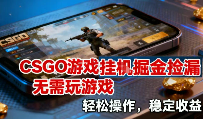 CSGO游戏挂G掘金捡漏，不需要玩游戏，操作简单，收益稳定【揭秘】-升阶有道