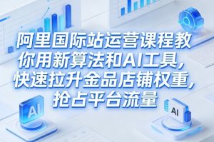 阿里国际站运营课程，教你用新算法和AI工具，快速拉升金品店铺权重，抢占平台流量（更新2026）-升阶有道