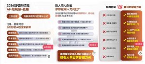 2026创收新技能AI+短视频+直播，用AI爆改生意，这是一套能陪你从0到1的AI创富实战课-升阶有道