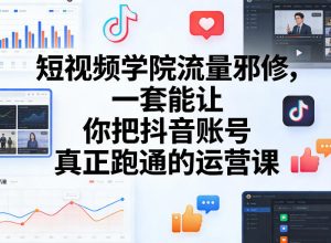短视频学院流量邪修,一套能让你把抖音账号真正跑通的运营课-升阶有道