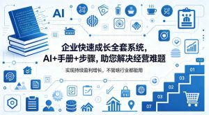 企业快速成长全套系统，AI+手册+步骤，助您解决经营难题，实现持续盈利增长，不管啥行业都能用-升阶有道