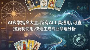 AI玄学指令大全，所有AI工具通用，可直接复制使用，快速生成专业命理分析-升阶有道