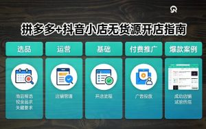 拼多多+抖音小店无货源开店，包括：选品、运营、基础、付费推广、爆款案例等(更新26年4月)-升阶有道