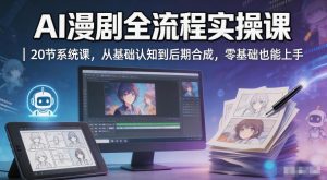 AI漫剧全流程实操课｜20节系统课，从基础认知到后期合成，零基础也能上手-升阶有道