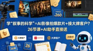 学《叙事的科学》=AI影像拍爆款片+接大牌客户？26节课+AI助手直接送【原创双语字幕】-升阶有道