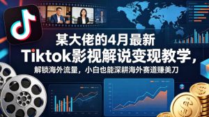 某大佬的4月最新Tiktok影视解说变现教学，解锁海外流量，小白也能深耕海外赛道賺美刀（更新）-升阶有道