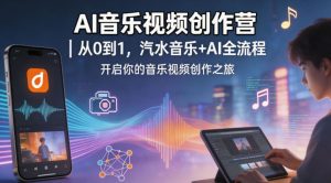 AI音乐视频创作营｜从0到1，汽水音乐+AI全流程，开启你的音乐视频创作之旅-升阶有道