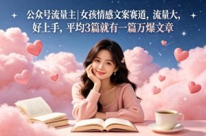 公众号流量主女孩情感文案赛道，流量大，好上手，平均3篇就有一篇万爆文章-升阶有道