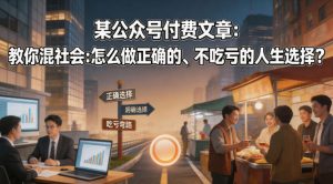 某公众号付费文章：教你混社会：怎么做正确的、不吃亏的人生选择？-升阶有道
