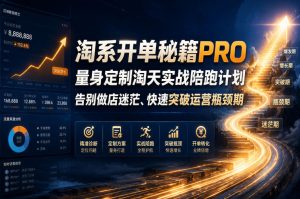 淘系开单秘籍PRO，量身定制淘天实战陪跑计划，告别做店迷茫、快速突破运营瓶颈期（2026年6月22日）-升阶有道