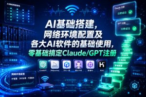AI基础搭建，网络环境配置及各大AI软件的基础使用，零基础搞定Claude/GPT注册-升阶有道
