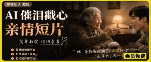 AI催泪戳心亲情短片，零基础AI教程，简单教学仅供参考-升阶有道