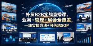 外贸B2B实战直播课，业务+管理+展会全覆盖，一线实操方法+可落地SOP-升阶有道