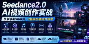 Seedance2.0 AI视频创作实战，从新手到AI导演，0基础也能成片接单变现-升阶有道