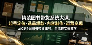 精装图书带货系统大课,起号定位・选品爆款・内容制作・运营变现,从0到1做图书带货账号,全流程实操教学-升阶有道