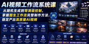 AI视频工作流系统课,从随机生成到导演级控制,掌握图生工作流完整制作方法,稳定产出高质量AI视频-升阶有道