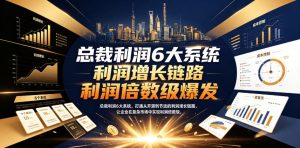 总裁利润6大系统，打通从开源到节流的利润增长链路，让企业在复杂市场中实现利润倍数级爆发-升阶有道