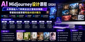 AI Midjourney设计课程（2026），从零基础入门到商业设计落地全链路，零基础也能掌握专业AI设计能力-升阶有道