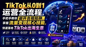 TikTok从0到1运营全流程，手把手教你避开合规陷阱，掌握流量变现核心技能，快速落地TikTok出海生意（更新7月）-升阶有道