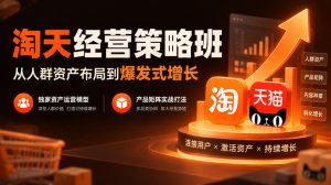 淘天经营策略班,从人群资产布局到爆发式增长,独家资产运营模型,产品矩阵实战打法-升阶有道