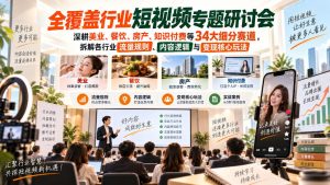 短视频专题研讨会,深耕美业、餐饮、房产、知识付费等34大细分赛道,拆解各行业流量规则、内容逻辑与变现核心玩法(更新1011)-升阶有道