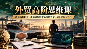 外贸高阶思维课，跳出低价内卷，用销冠思维做高价值外贸，拿下优质大客户-升阶有道