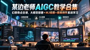 某边老师AIGC教学合集｜幻想奇点全课，大模型部署+MJ绘图+视频创作系统学习-升阶有道