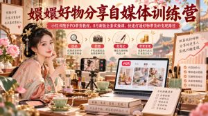 嬛嬛好物分享自媒体训练营｜小红书随手PO带货教程，8月新版全套实操课，快速打通好物带货的变现路径-升阶有道