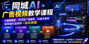 同城AI广告视频教学课程，从基础理论、分行业广告脚本、AI成片制作到同城引流闭环一站式讲透-升阶有道