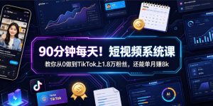 90分钟每天！短视频系统课教你从0做到TikTok上1.8万粉丝，还能单月賺8k【原创双语字幕】-升阶有道