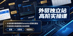 外贸独立站高阶实操课｜从域名服务器搭建到Elementor定制化建站，打造高转化询盘型独立站全教程-升阶有道