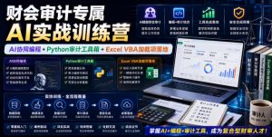 财会审计专属AI实战训练营｜AI协同编程+Python审计工具箱+Excel VBA加载项落地（更新0710）-升阶有道