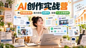 AI创作实战营,用AI赋能创作,助力你在AI时代,实现一人公司创作-升阶有道